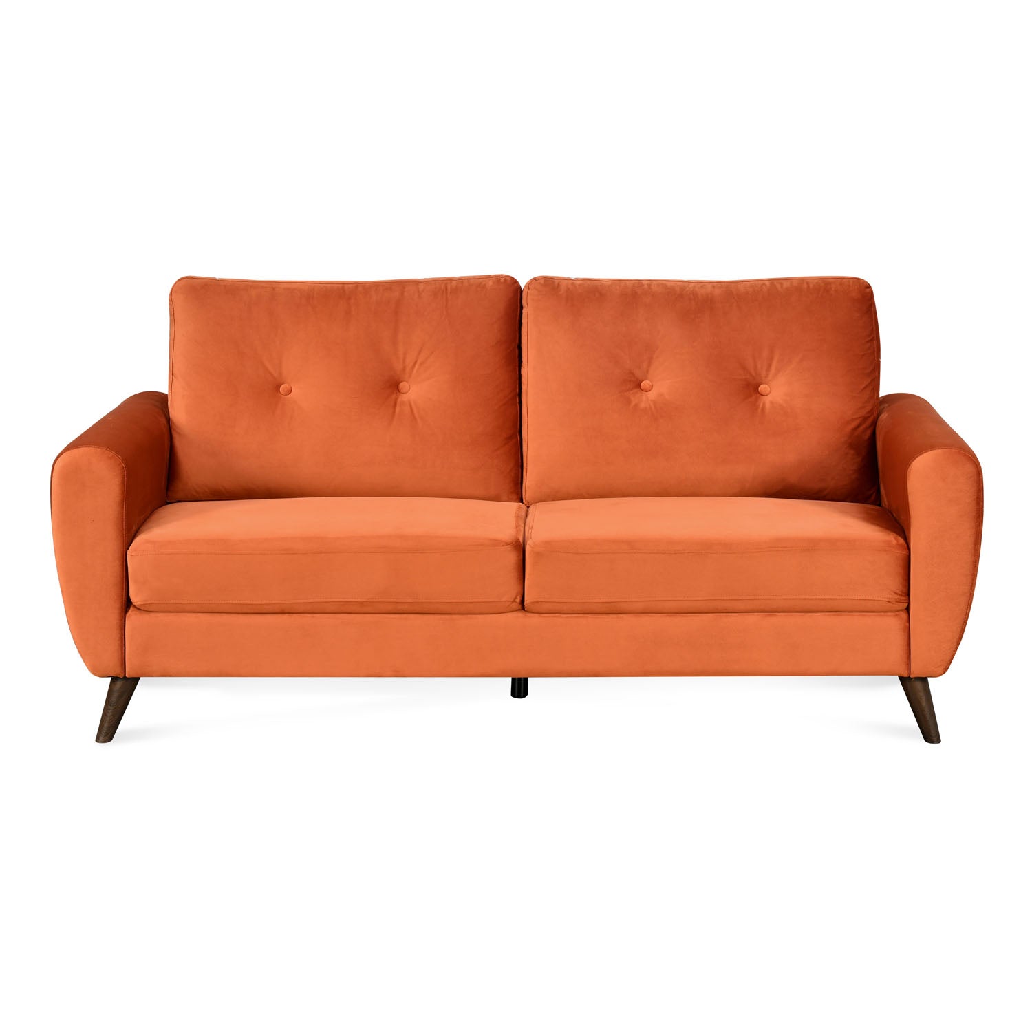 Nilkamal Rockingham Fabric 3 Seater Sofa (Rust Orange)
