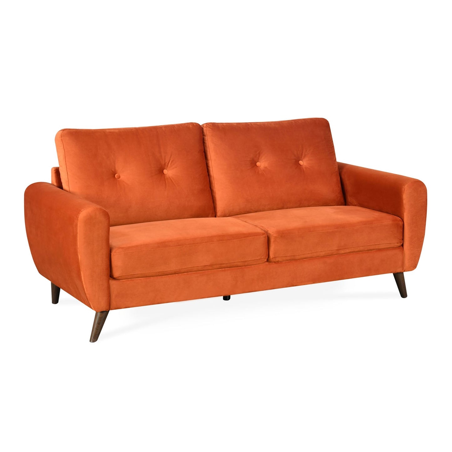 Nilkamal Rockingham Fabric 3 Seater Sofa (Rust Orange)