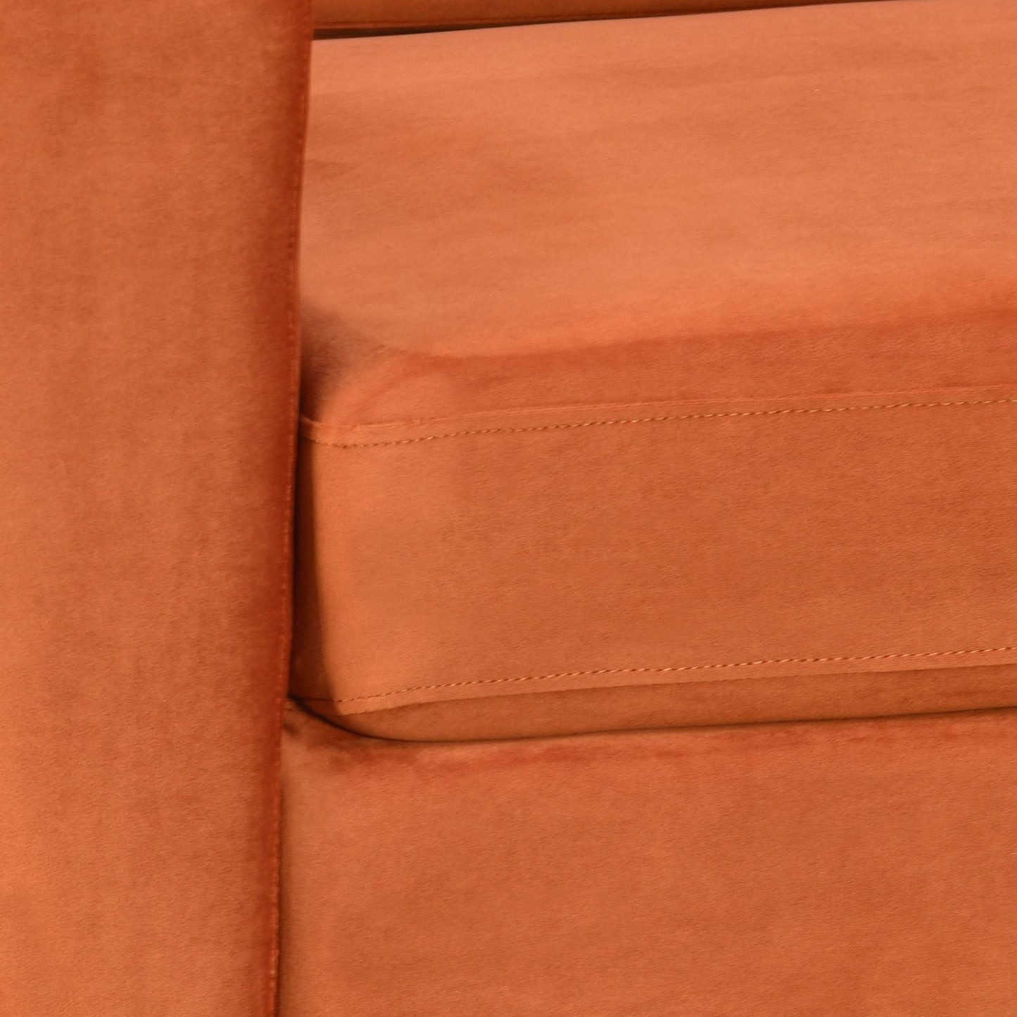 Nilkamal Rockingham Fabric 3 Seater Sofa (Rust Orange)