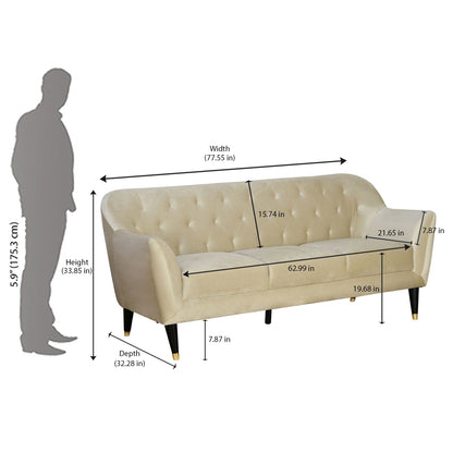 Nilkamal Roslin Fabric 3 Seater Sofa (Beige)