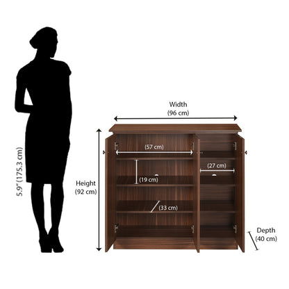 Nilkamal Rowan Shoe Cabinet (Walnut)
