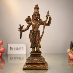 Bronze Rama Idol Ramachandra Raghunath Kodandarama Sitapati Raghuveer Chola Style Sculpture, Brown, 6 Inch, 1 Piece