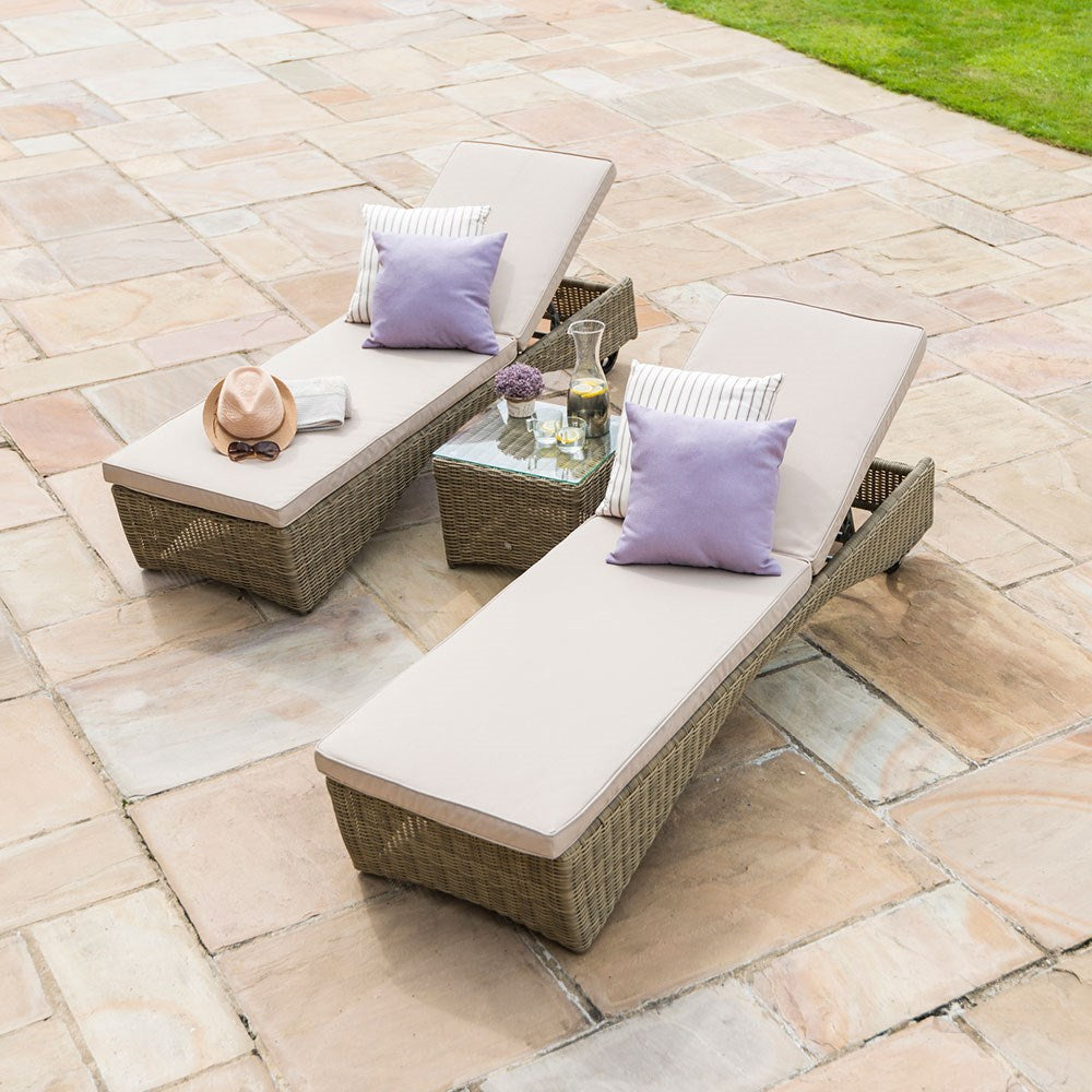 Lynet Outdoor Swimming Poolside Lounger  Set of 2 (Arabica)