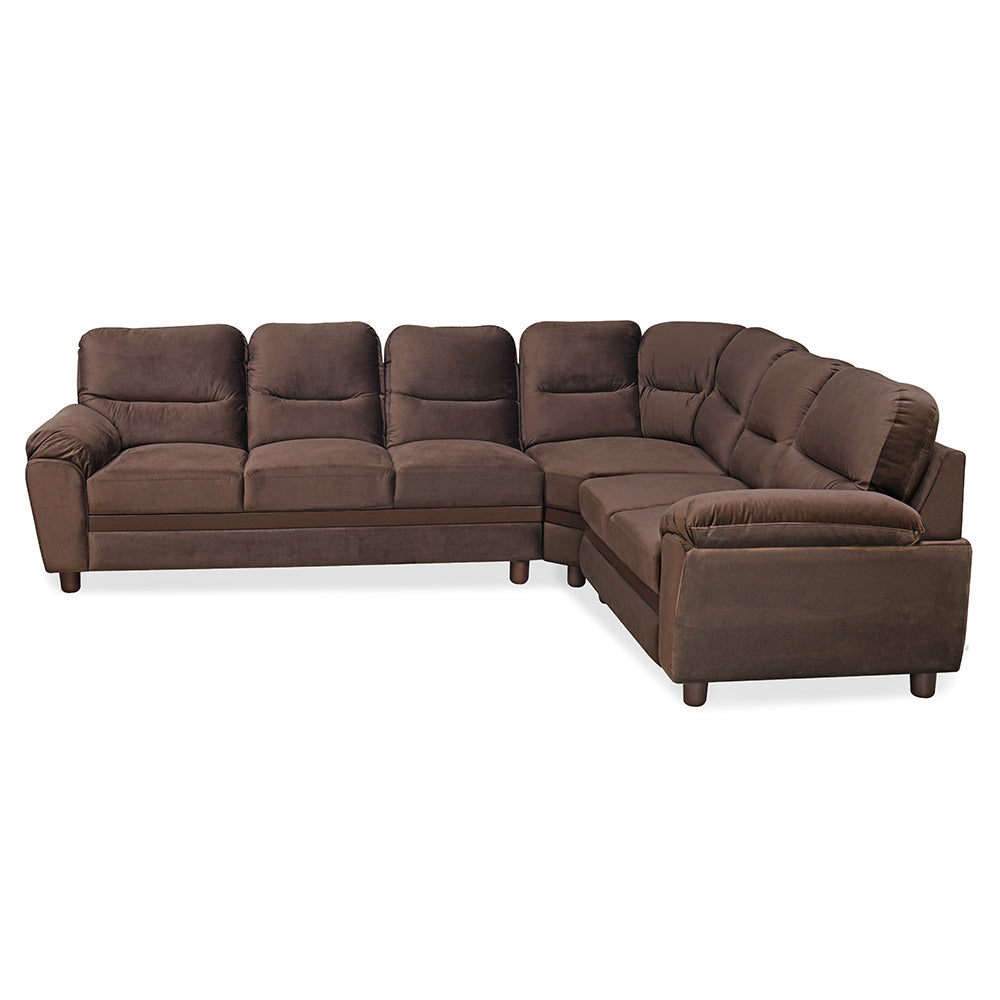Nilkamal Rebecca Velvet Corner Sofa (Choco Brown)