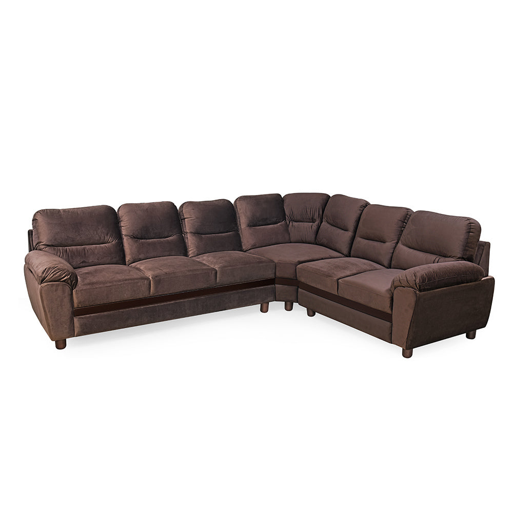 Nilkamal Rebecca Velvet Corner Sofa (Choco Brown)