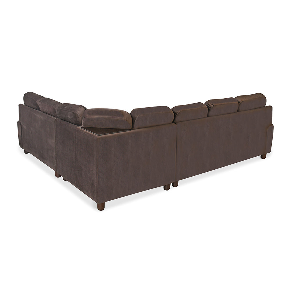 Nilkamal Rebecca Velvet Corner Sofa (Choco Brown)