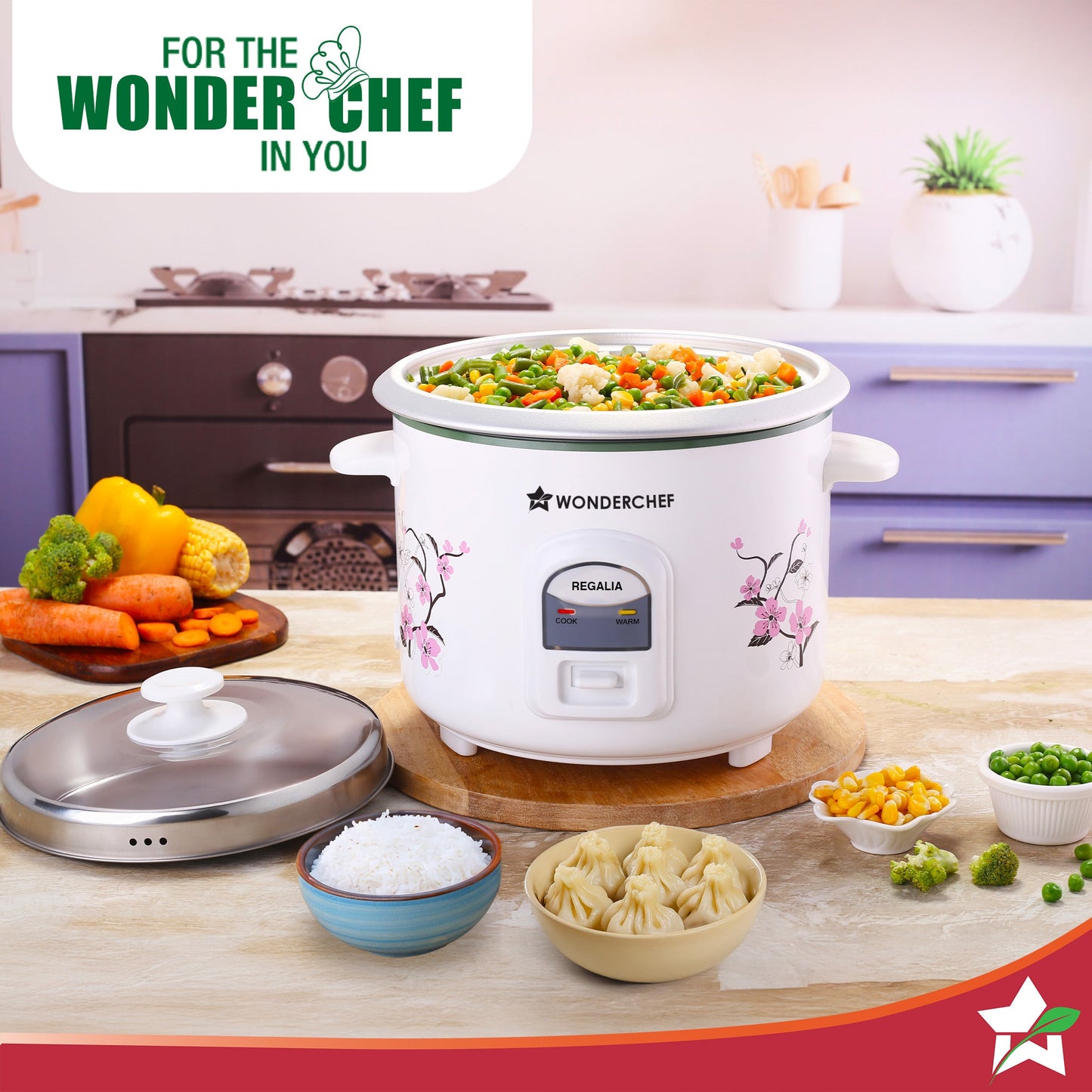 Regalia Electric Rice Cooker | 1.8 L, 700W | Non-stick Bowl Serves 4-6 | Keep Warm Function | Uniform Cooking | Steam Veggies, Make Pulao, Khichdi, Momos | 2-Year Warranty