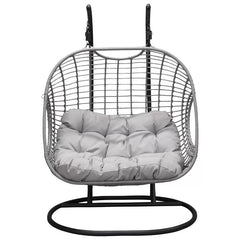 Fonti Double Seater Hanging Swing With Stand For Balcony , Garden Swing (Silver)