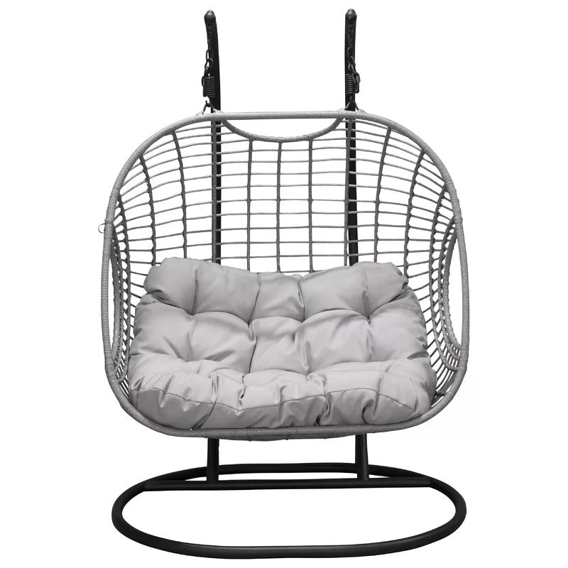 Fonti Double Seater Hanging Swing With Stand For Balcony , Garden Swing (Silver)
