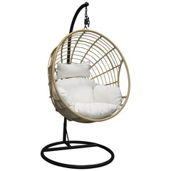Montalti Single Seater Hanging Swing With Stand For Balcony , Garden Swing (Gold)