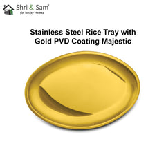 Stainless Steel Rice Tray with Gold PVD Coating Majestic
