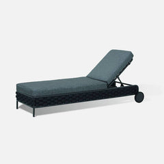 Alda Outdoor Swimming Poolside Lounger (Dark Grey) Braided & Rope