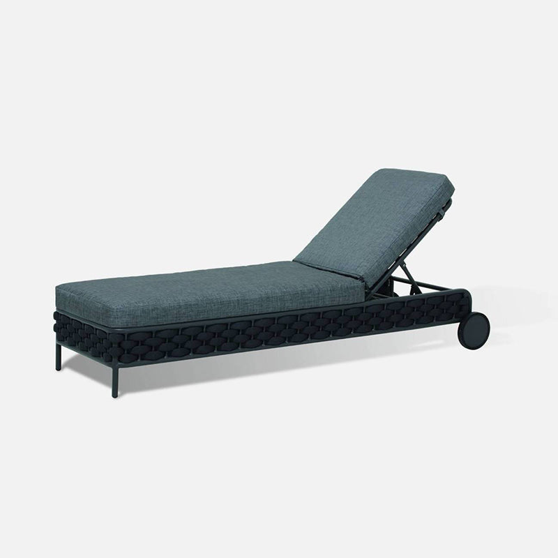 Alda Outdoor Swimming Poolside Lounger (Dark Grey) Braided & Rope