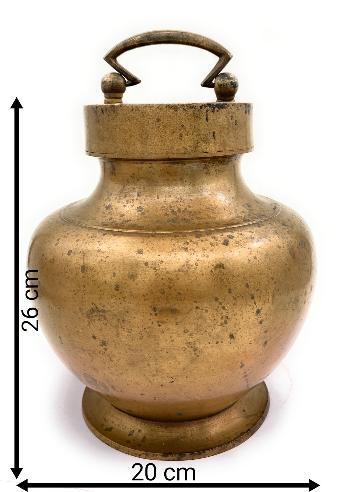 Bhunes Brass Antique Kamandal | Brass Stoup | Gangajali With 2 Litre Capacity,Gold, 10.5 Inch, 1 Piece