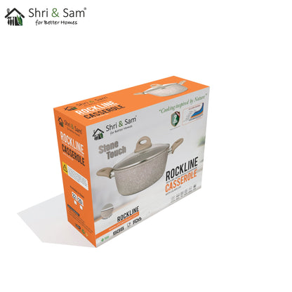 Aluminium Non-Stick Casserole with Glass Lid Rockline