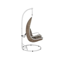 Rossi Single Seater Hanging Swing With Stand For Balcony , Garden Swing (Sea shell)