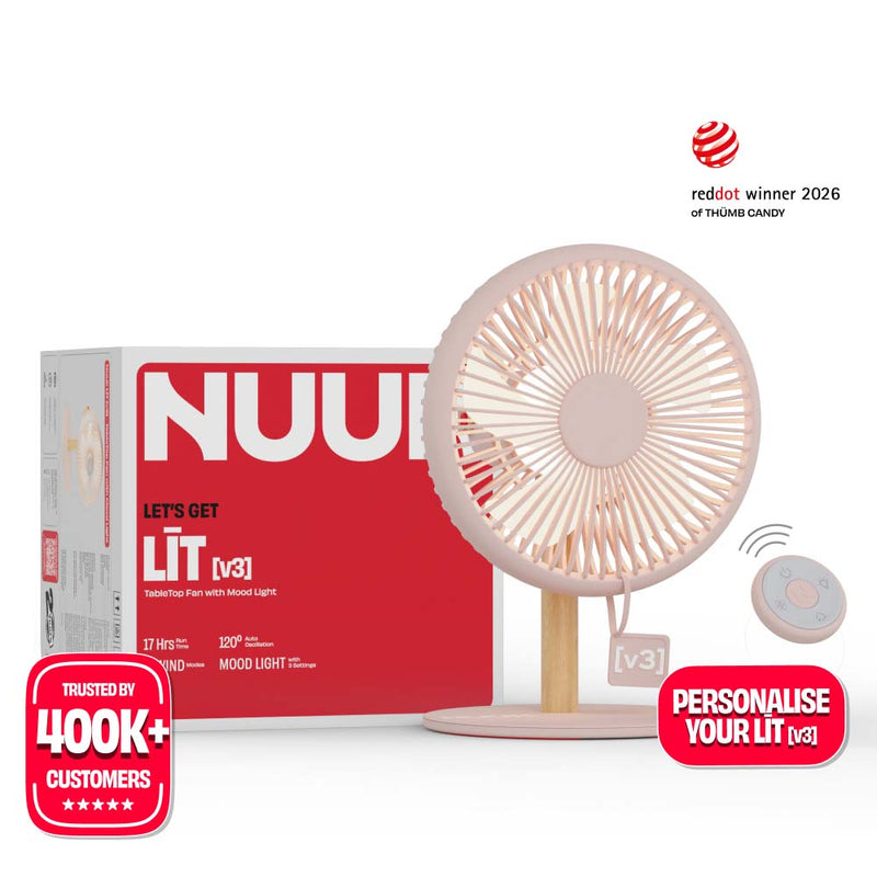 All-day Wireless Rechargeable Table Fan with Mood Light and Magnetic Remote | LĪT [v3]