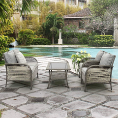 Rein Outdoor Sofa Set 2 Seater , 2 Single seater and 1 Center Table (Grey)
