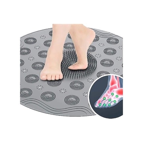 Silicone Bath Massage Back Cushion Mat, Shower Foot Cleaner Scrubber Foot Brush Massager Pad Non Slip Suction Cup Exfoliating Dead Skin Foot Mat for Shower
