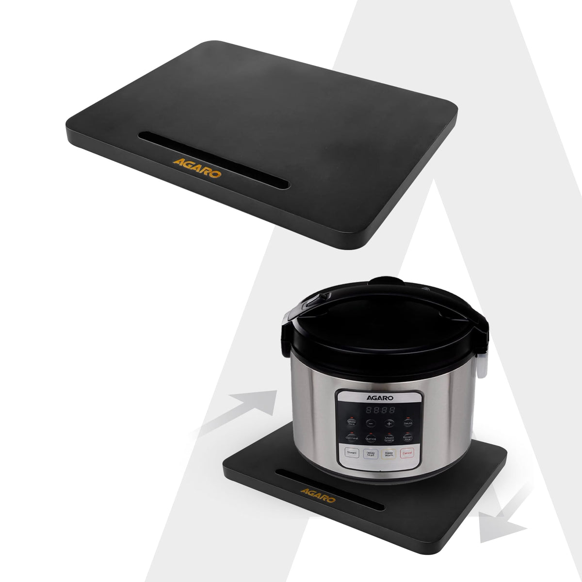 AGARO Elite Sliding Tray S1, for Kitchen Appliances, Smooth Countertop Slider Tray with Rubber Wheels for Coffee Machine, Mixer Grinder, Air Fryer, Micro Oven & More, Anti-Slip & Durable Build, Black-1