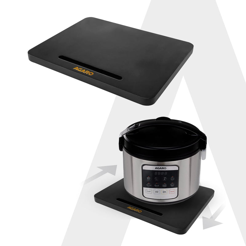 AGARO Elite Sliding Tray S1, for Kitchen Appliances, Smooth Countertop Slider Tray with Rubber Wheels for Coffee Machine, Mixer Grinder, Air Fryer, Micro Oven & More, Anti-Slip & Durable Build, Black-1