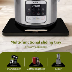 AGARO Elite Sliding Tray S1, for Kitchen Appliances, Smooth Countertop Slider Tray with Rubber Wheels for Coffee Machine, Mixer Grinder, Air Fryer, Micro Oven & More, Anti-Slip & Durable Build, Black-4