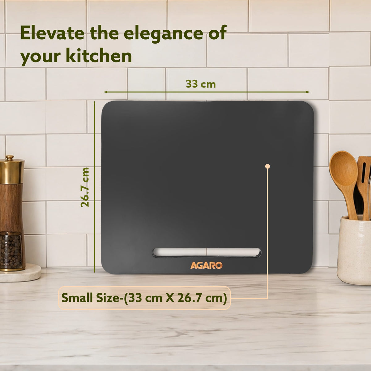 AGARO Elite Sliding Tray S1, for Kitchen Appliances, Smooth Countertop Slider Tray with Rubber Wheels for Coffee Machine, Mixer Grinder, Air Fryer, Micro Oven & More, Anti-Slip & Durable Build, Black-7