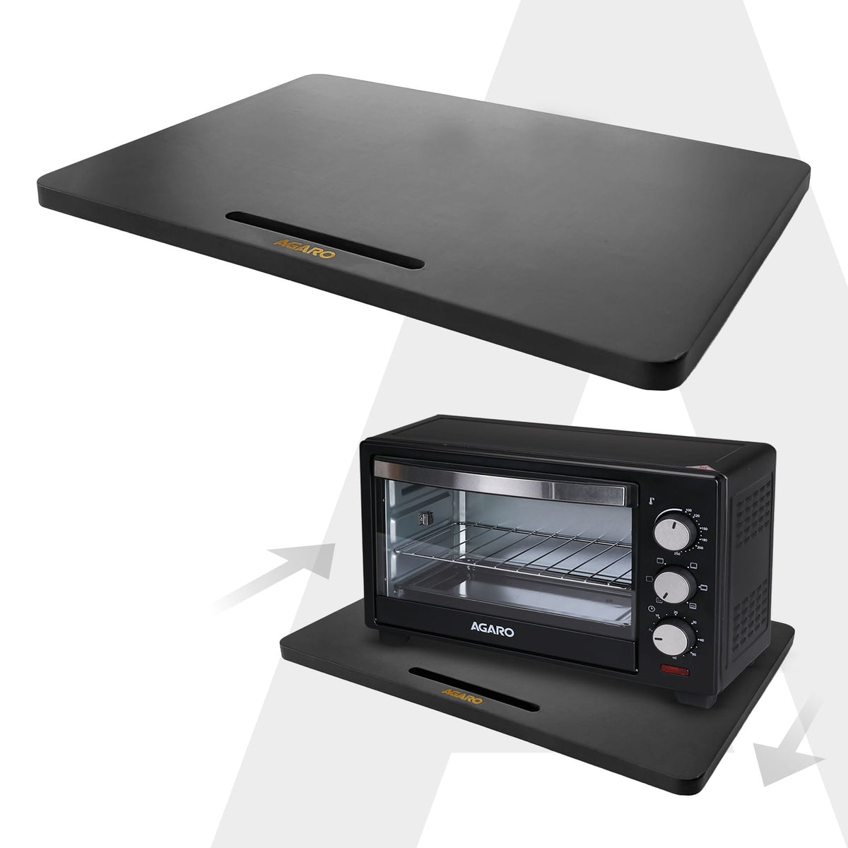AGARO Elite Sliding Tray S3, for Kitchen Appliances, Smooth Countertop Slider Tray with Rubber Wheels for Coffee Machine, Mixer Grinder, Air Fryer, Micro Oven & More, Anti-Slip & Durable Build, Black-1