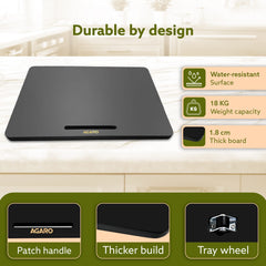 AGARO Elite Sliding Tray S3, for Kitchen Appliances, Smooth Countertop Slider Tray with Rubber Wheels for Coffee Machine, Mixer Grinder, Air Fryer, Micro Oven & More, Anti-Slip & Durable Build, Black-2