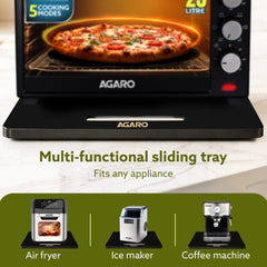 AGARO Elite Sliding Tray S3, for Kitchen Appliances, Smooth Countertop Slider Tray with Rubber Wheels for Coffee Machine, Mixer Grinder, Air Fryer, Micro Oven & More, Anti-Slip & Durable Build, Black-4