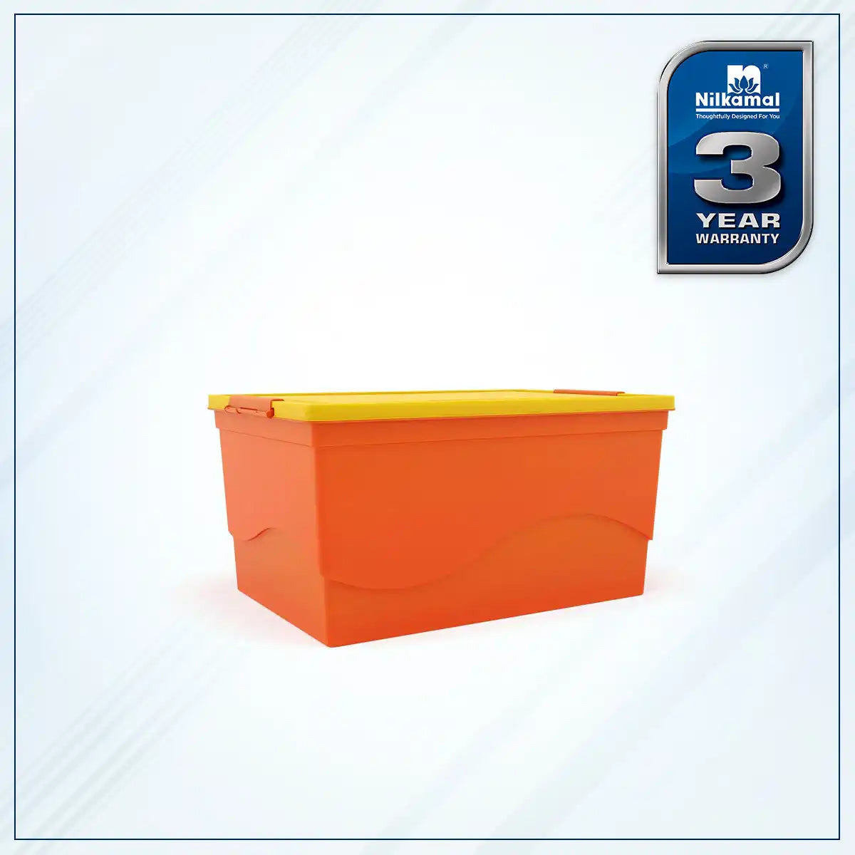 Nilkamal 50  Litre Multipurpose Storage Box with Lid (Orange and Yellow)