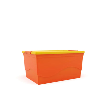 Nilkamal 50  Litre Multipurpose Storage Box with Lid (Orange and Yellow)