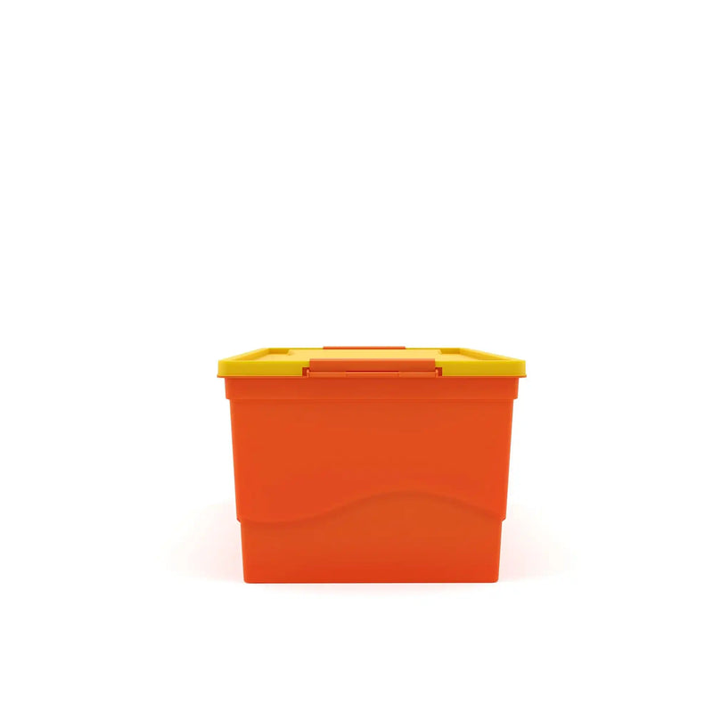 Nilkamal 50  Litre Multipurpose Storage Box with Lid (Orange and Yellow)