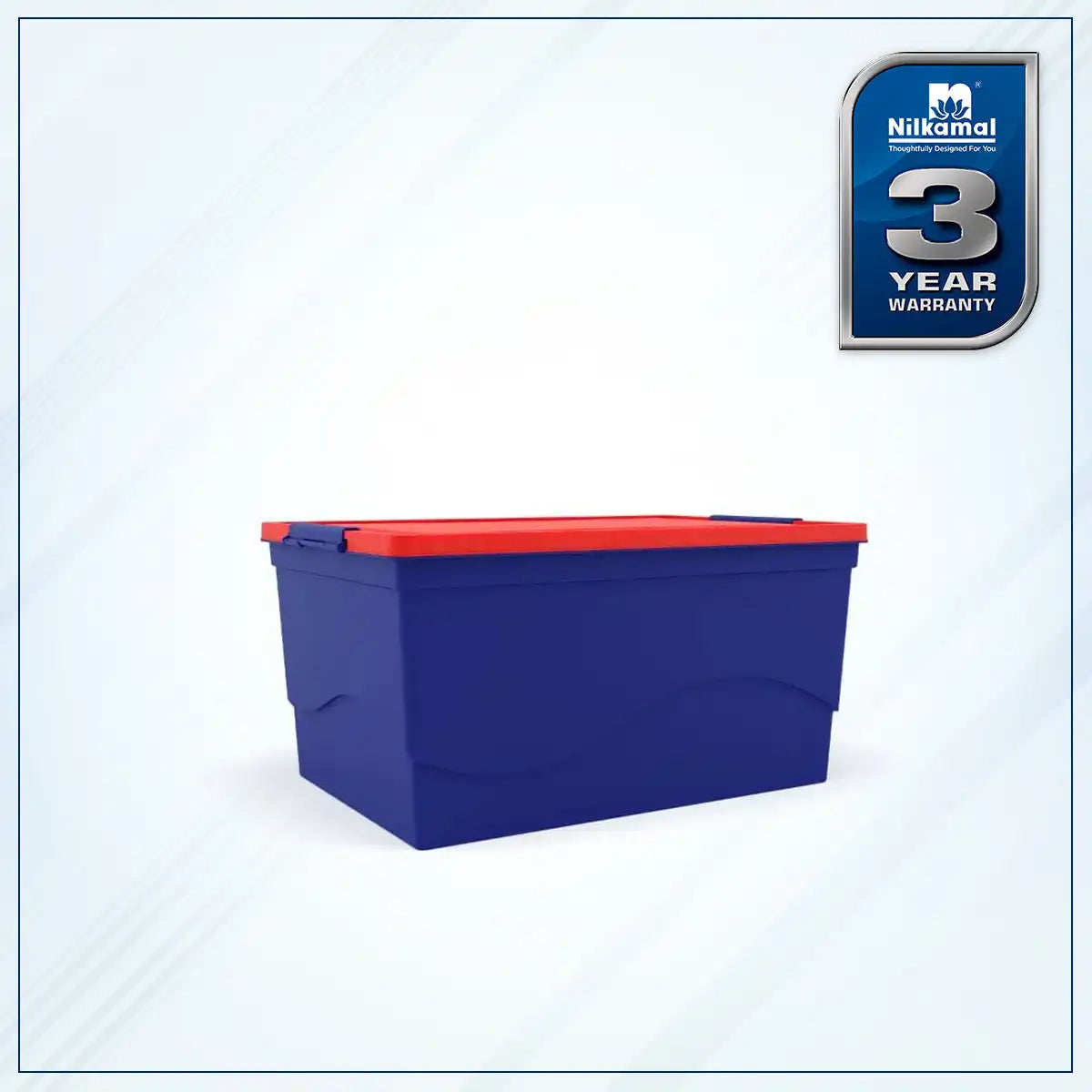 Nilkamal 50 Litre Multipurpose Storage Box with Lid (Blue and Red)