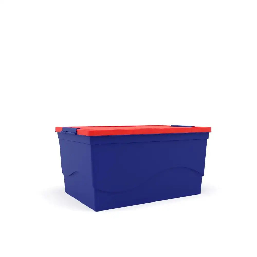 Nilkamal 50 Litre Multipurpose Storage Box with Lid (Blue and Red)