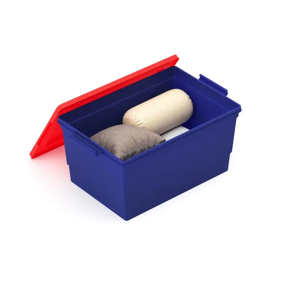 Nilkamal 50 Litre Multipurpose Storage Box with Lid (Blue and Red)