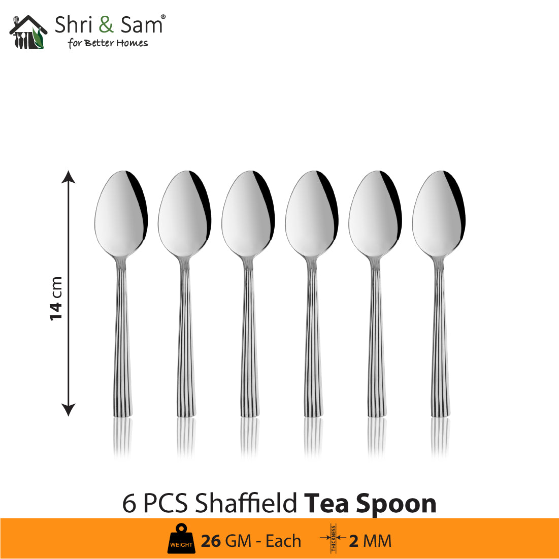 Stainless Steel 24 PCS Cutlery Set (6 Pcs Tea Spoon, 6 Pcs Dessert Spoon, 6 Pcs Dessert Fork and 6 Pcs Dessert Knife) with Leather Box Shaffield