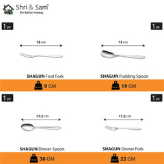 Stainless Steel 21 PCS Dinner Set (1 Person) Shagun