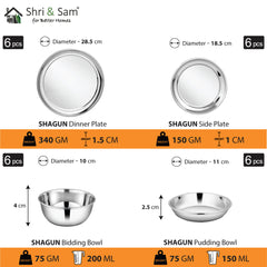 Stainless Steel 51 PCS Dinner Set (6 People) Shagun