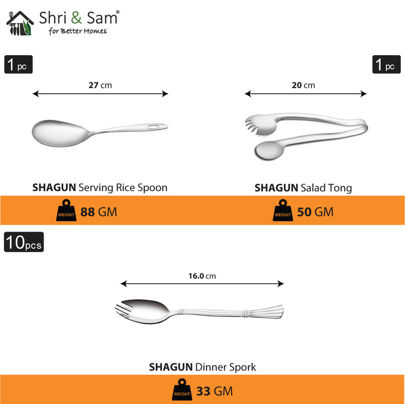 Stainless Steel 65 PCS Dinner Set (4 People) Shagun