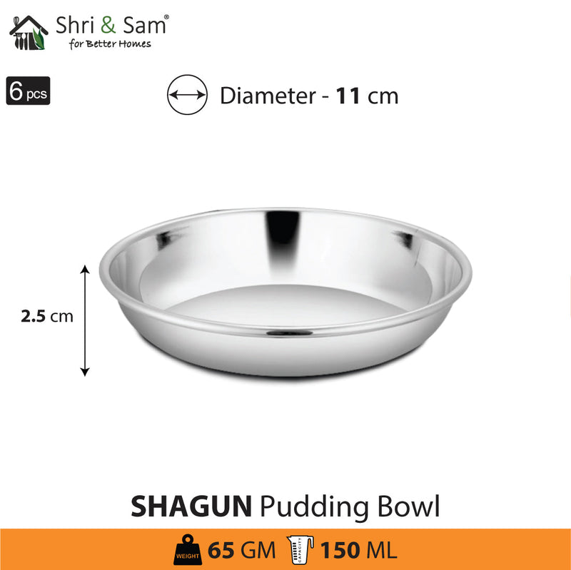 Stainless Steel 6 PCS Pudding Bowl Shagun