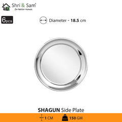 Stainless Steel 6 PCS Side Plate Shagun