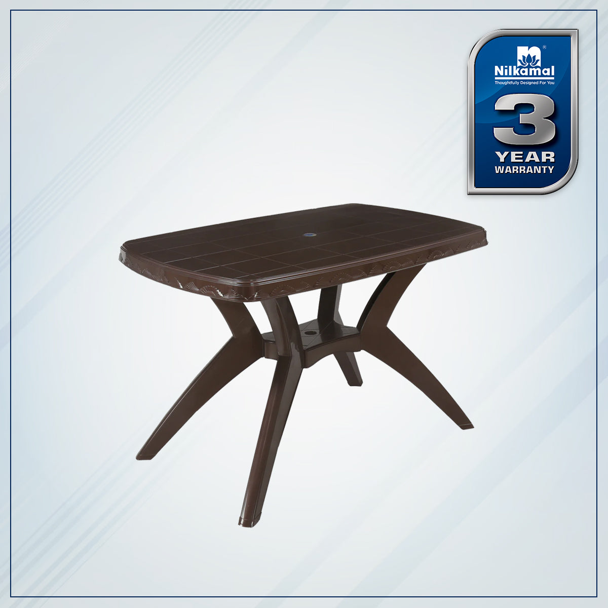 Nilkamal Shahenshah Kross legged Table (Weather Brown)