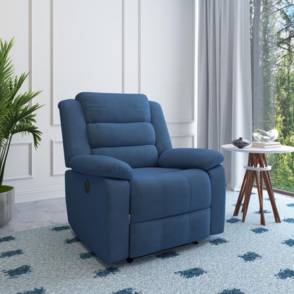 Nilkamal Sierra 1 Seater Electric Recliner Sofa (Blue)