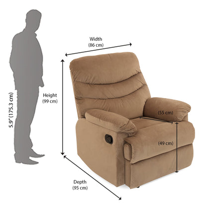 Nilkamal Skelton 1 Seater Manual Recliner Sofa (Brown)