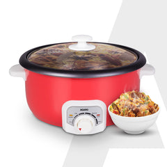 AGARO Regal Electric Multi Cooking Pot, 3L, 1200W, Automatic Boiler, Steamer, Fryer, Aluminium Pot, Glass Lid, Adjustabl