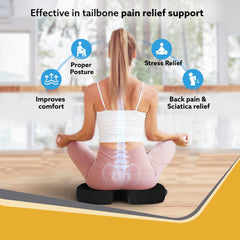 AGARO Coccyx Seat Cushion Orthopedic Memory Foam Coccyx Seat Cushion for Tailbone, Sciatica, Lower Back Pain Relief-Ergo