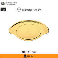 Stainless Steel Small Thali Set with Gold PVD Coating Nifty