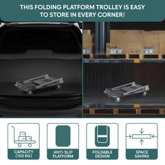Corvids 150 Kg Portable Folding Metal Hand Platform Trolley with 2-Year Warranty-5