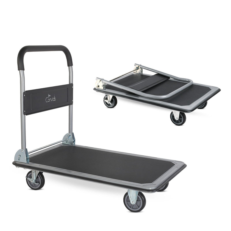 Corvids 300 Kg Portable Folding Metal Hand Platform Trolley for Material Handling-1